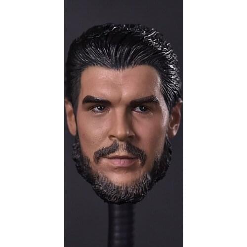 1:6 Scale Soldier Head Sculpture Argentina Cuban Hero 12 Inch Toy Figure Doll Head Carving Model Collection Souvenir