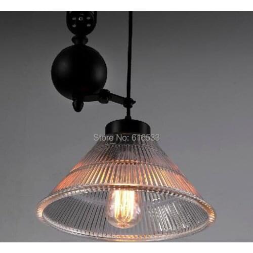 Modern Vintage American Loft Lustre Pulley Lifting Industrial Edison Pendant Lamp Adjustable Wire Fixture Home Decor Lighting