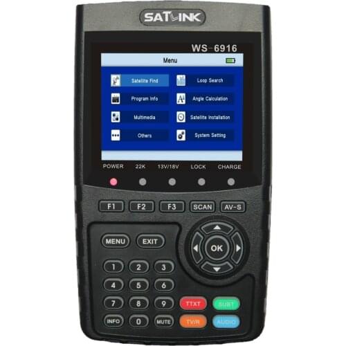 Satlink WS-6916 DVB-S/S2 HD Satellite Finder with MPEG-2/MPEG-4 compliant and backlight ws6916 Meter