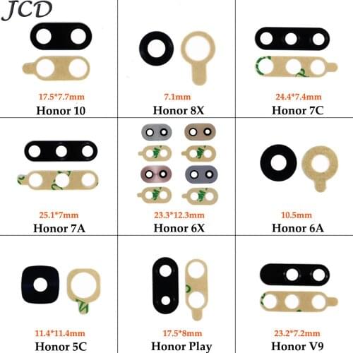 JCD Rear back camera glass lens for Huawei Honor 7A 7C 6X 6A 5C 8X 10 V9 for honor Play with Glue Replacement Repair Spare Parts
