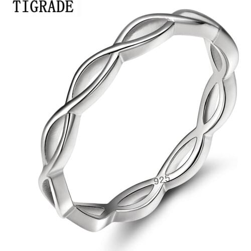 TIGRADE 925 Sterling Silver Rings for Female Engagement Anillos Bridal Wedding Finger Rings For Woman Bagues Pour Femme
