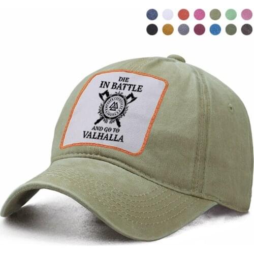 Vikings Odin Die In Battle And Go To Valhalla Baseball Cap Dad Trucker Brand Snapback Hat Woman Berets Caps Boinas Gorras Hats