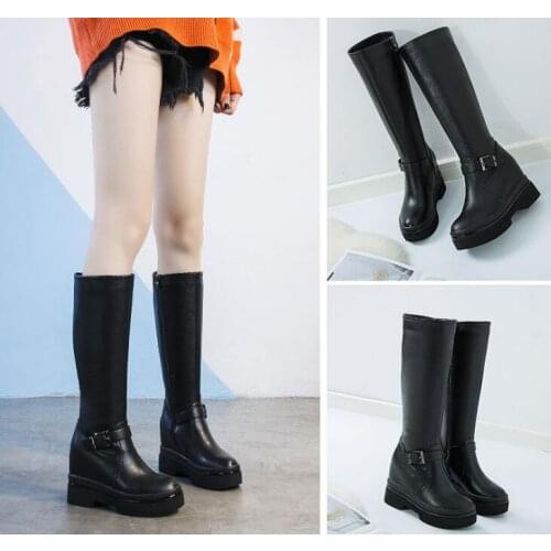 Women Pu fashion Breathable elegant warm boots shose cancise pumps winter Soft and comfortable wedges women casual boots