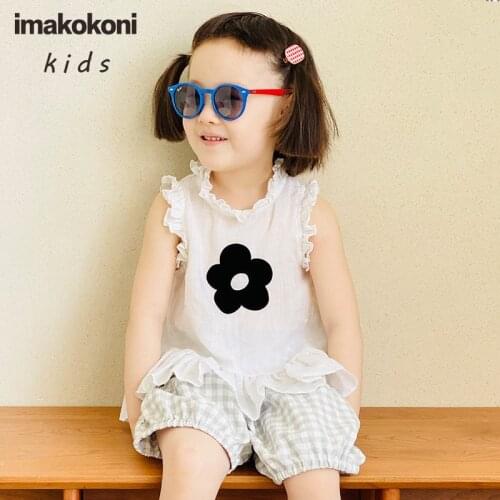 Imakokoni original hand-made white flower vest sleeveless 2021 female summer childrens clothing jacket thin section 21584