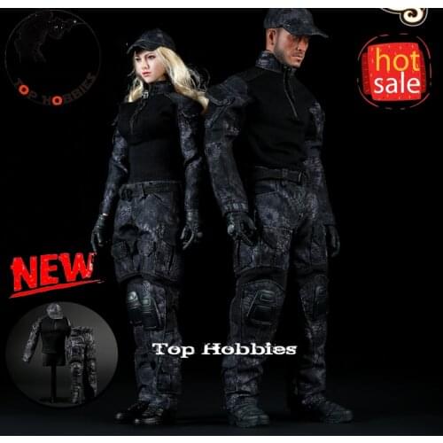 1/6 Scale Fire Girl Toys FG005/FG006 Black Snake Camouflage Uniform Combat Clothing Set Suitable for 12'' Action Figure Toy Doll