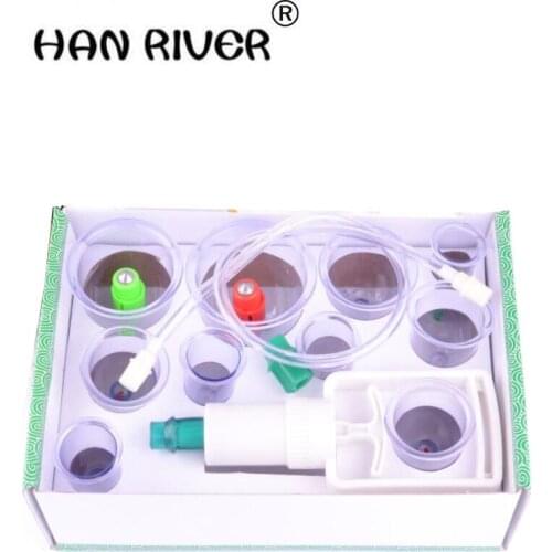 HANRIVER 2018 10 pieces of plastic vacuum cupping therapy, magnetic therapy health cupping meridian beauty