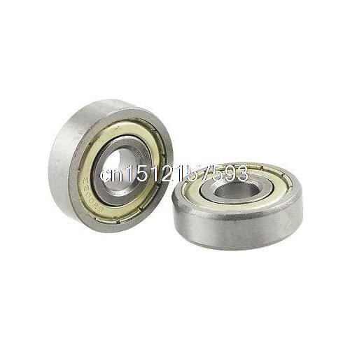 2 Pcs 6200 Dual Metal Shields Deep Groove Ball Bearing 10mm x 30mm x 9mm