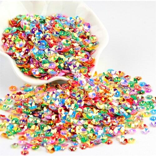 3D Flower Sequin 6mm Loose PVC Cup Plum Blossom Paillettes Lentejuelas DIY Sewing Craft Accessories for Costume Jewelry 10g/lot