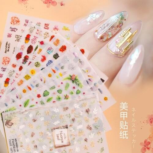 3d nail sticker Newest WG901-18 nail decals back glue Japan style rhinestones DIY nail decoration tools