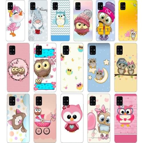46 Luxury fashion cute starry owl Soft Silicone Tpu Cover phone Case for Samsung Galaxy A31 A41 A51 A71 A40 2019 Case
