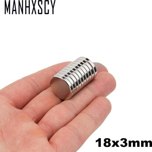 50pcs Neodymium N35 Dia 18mm X 3mm Strong Magnets Tiny Disc NdFeB Rare Earth For Crafts Models Fridge Sticking magnet 18x3mm