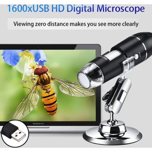 Alloet 1000X 1600X 8 LED Digital Microscope USB HD Handheld Portable Microscope Magnifier Electronic Stereo Endoscope Camera