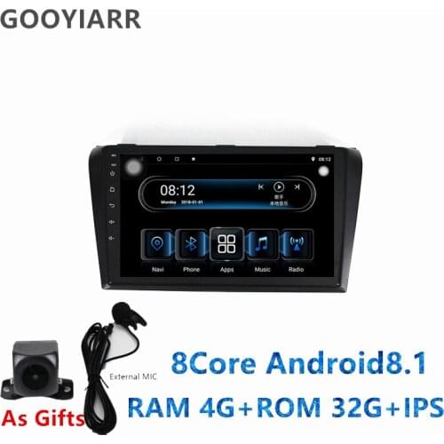 1din Android8.1 car stereo radio 8core Multimedia Player for Mazda 3 Mazda3 2004 2005 2006 2007 2008 2009 with IPS GPS navi