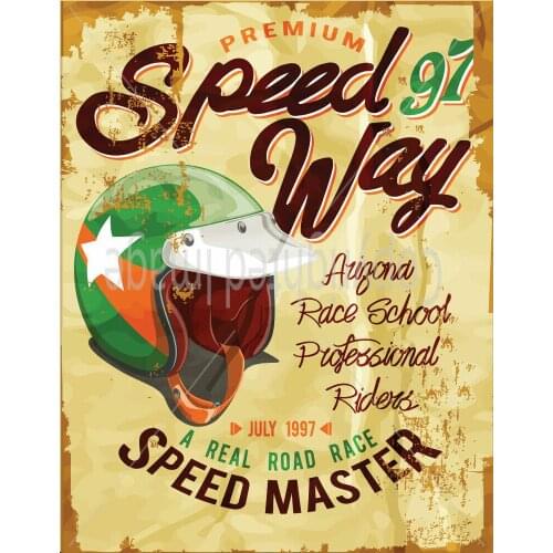 SPEEDWAY 97 SPEED MASTER LARGE METAL TIN SIGN POSTER WALL PLAQUE