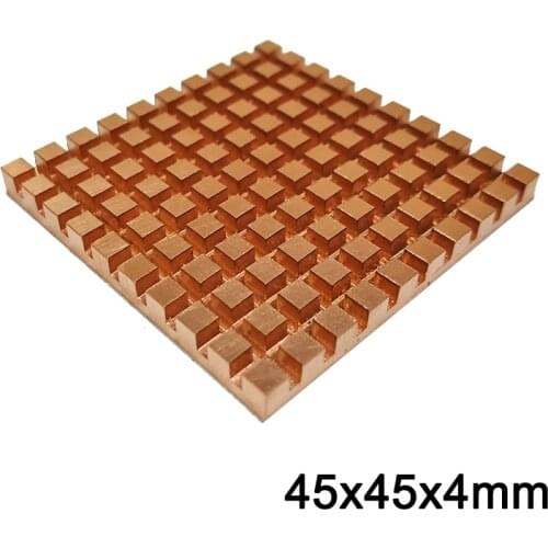 Pure Copper Heat Sink Adhesive Back Cooling For VGA DDR MOS GPU IC Chipset Radiator Cooler Heatsink 45x45x4mm