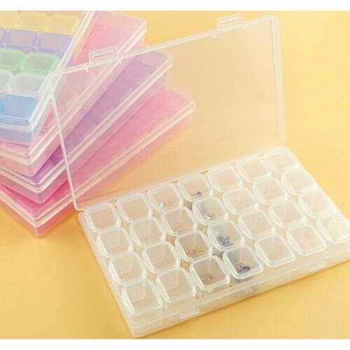 Color Slot Transparent Plastic Storage Box Diamond Painting Accessories Tool Nail Art Rhinestone Bead Storage Box Nail Tools