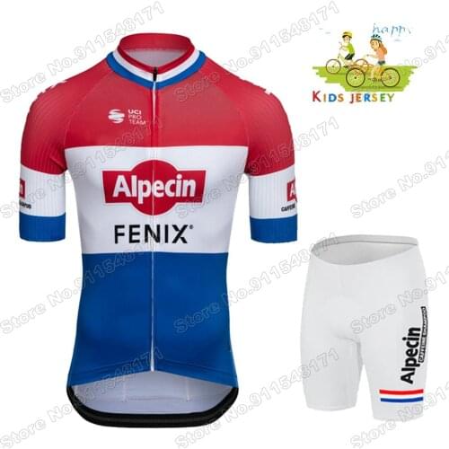 Kids Alpecin Fenix Team 2021 Cycling Jersey Set Boys Girls Cycling Clothing Children Road Bike Suit MTB Ropa Ciclismo