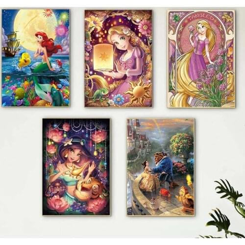 Disney Cartoon Canvas Painting Mickey Mouse and Minnie Posters and Prints Mickey Picture for Children Room Decor Cuadros
