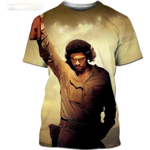 Che Guevara 3D Printing Cuban Revolutionary Leader World Celebrity Free Fighter T-shirt Streetwear Funny T-Shirt Men