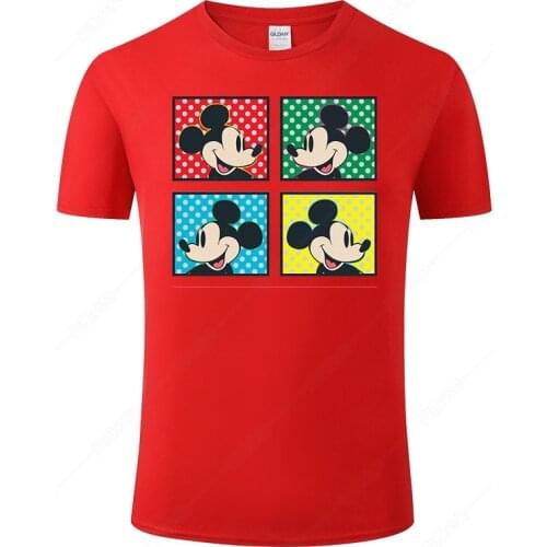 Cotton Mickey Mouse T Shirt Men Women Funny Casual Short Sleeve Print T-shirt Homme Fashion Cool Streetwear Tee Unisex J45