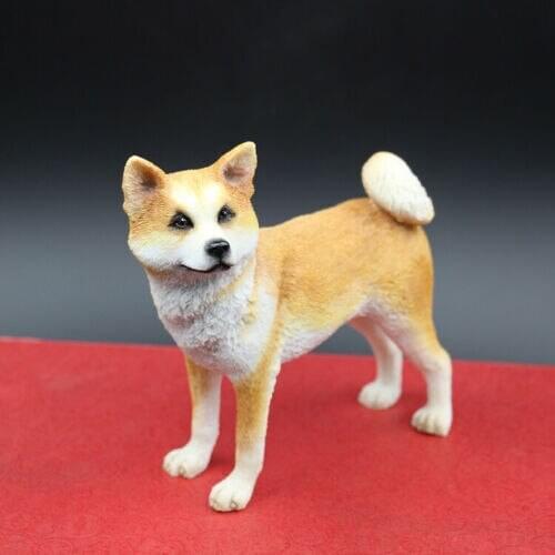 JJM Japanese Akita Dog Pet Figure Canis lupus familiaris Animal Collector Toy PVC Model Educational for Children Adults KidsGift