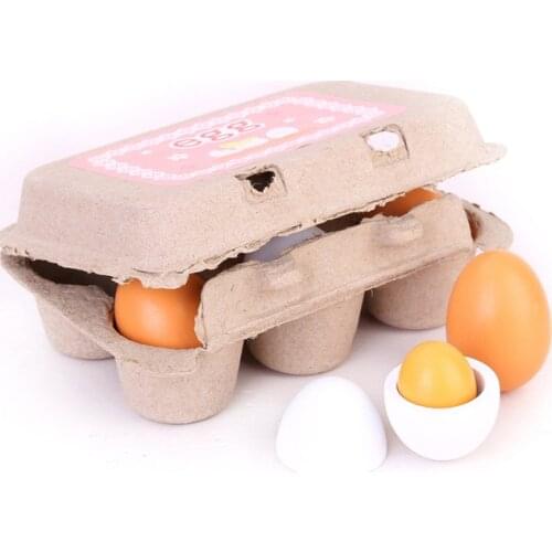 6pcs kitchen toys with 6 pieces wooden eggs play kitchen food cooking yolk deceive children kids baby toys baby kitchen toys
