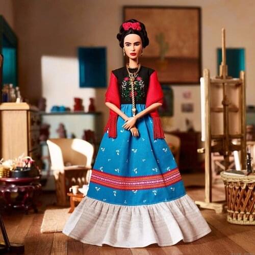 Barbie Dolls Frida Kahlo Limited Collectors Edition Female Achievements Genuine Mexican Artist Pilot for Birthday Gift FJH65
