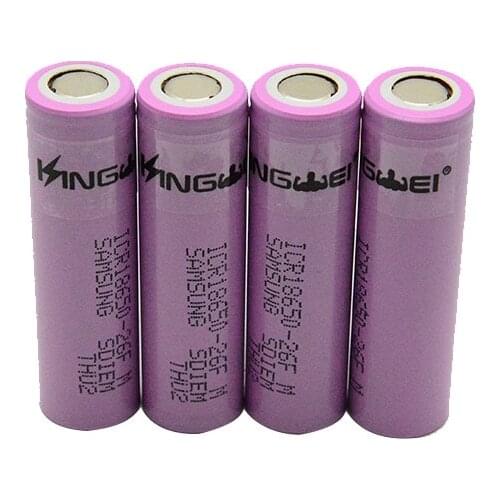 KingWei 18650 Battery For Samsung ICR18650-26F 2600mAh 3.7v Li-ion Lithium Rechargeable Battery