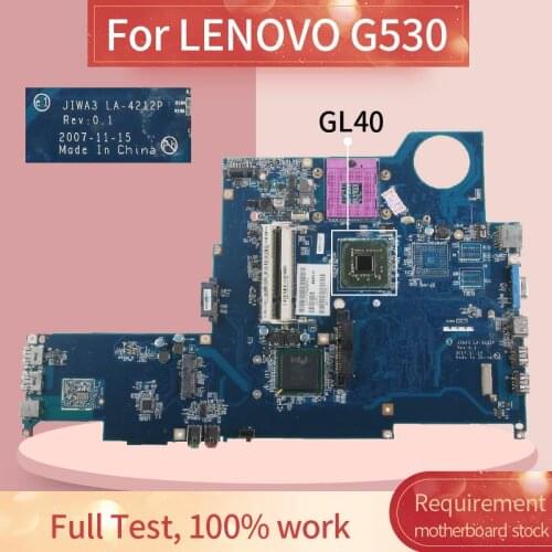 JIWA3 LA-4212P Laptop motherboard For LENOVO G530 N500 GL40 GM45 Notebook Mainboard DDR2 11S168002740