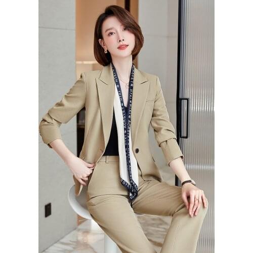Fashion luxury female elegant Womens Pants Suit trouser dress Blazer costumes jacket Suits ladies office wear uniforms 2pieces