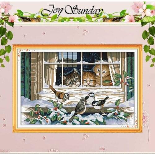 DIY Cross Stitch Sets Stitching Embroidery Kits Landscape Out of The Window Counted Cross Stitch Wall Home Decor Cross Stitch