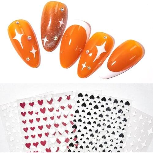 Nail Art Stickers Love Heart Star Cute Image 3D Engraved Nail Stickers Nail Art Decorations Nail Manicure Decals Design