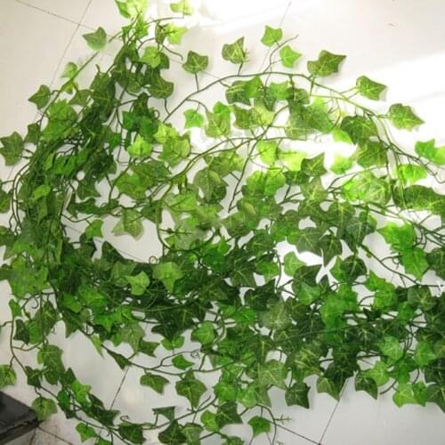 New Artificial Flower Ivy Green Leaf Garland Plant Vine Fake Foliage 2.4M Flower Home Garden Decoration Plastic Floral String
