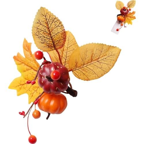 Autumn Harvest Maple Pumpkin Napkin Ring Kit Towel Napkin Buckle Holders Wedding Party Dinner Napkin Button Table Classy