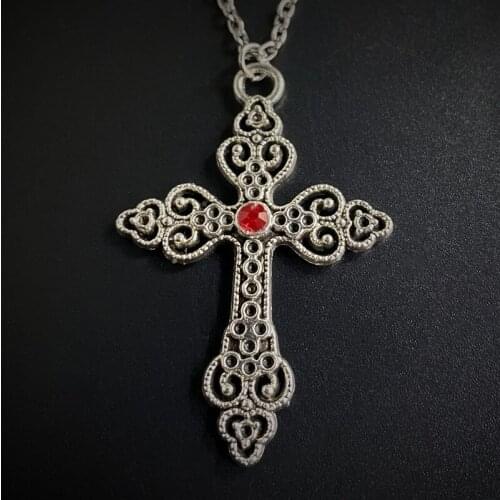 Fashion New Mens Retro Jesus Cross Pendant European and American Fashion Mens Alloy Casting Pendant Necklace