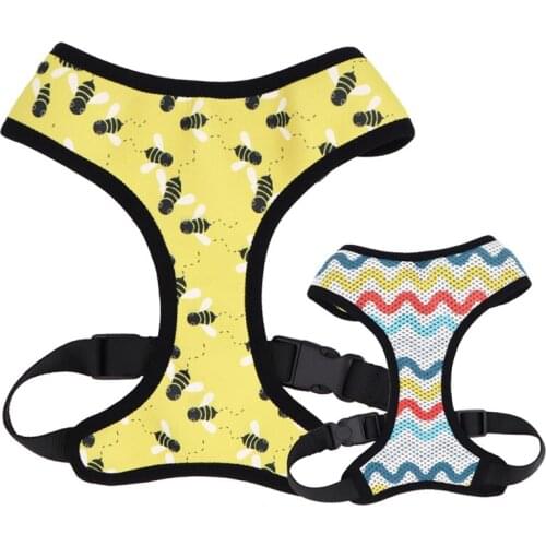 Bee Reversible Dog Harness with neoprene breathable mesh for Small Medium Large Dogs