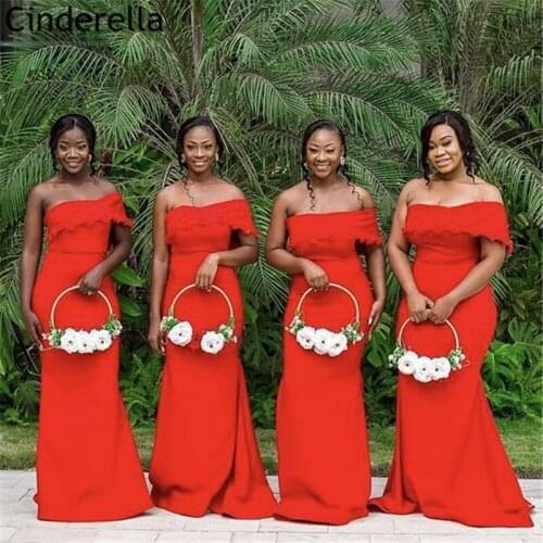 Bridesmaid Dresses Off The Shoulder Spandex Satin Pleated Mermaid Bridesmaid Dresses With Zipper Back Wedding Party Dresses