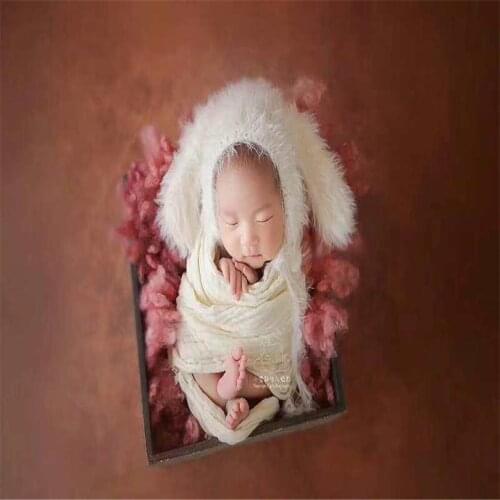 Fluff Newborn Bunny Bonnet White Fluffy Baby Girl Hat Newborn Boy Bonnet Props Baby Photography Props Infant Bonnet