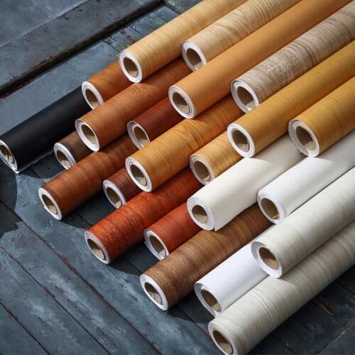 PVC Wall Papers Self-adhesive Solid Color DIY Home Furniture & Door Restore Waterproof Stickers for Living Room Wall Decoration