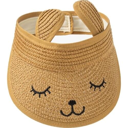 Cute Comfortable Korean Baby Fashion Empty Straw Hat Summer Sun Hat For Boys And Girls With UV Protection