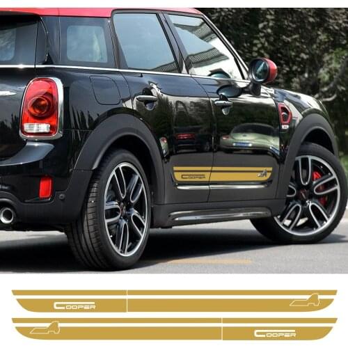 Car Styling Door Side Stripes Skirt Body Car Sticker Graphics Decal for Mini Countryman F60 2017-Present Cooper All4 Accessories