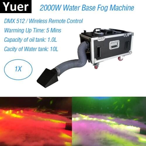 Light Music Stage Wedding Dj Equipments 2000W Water Base Fog Machine DMX Remote Control Low Lying Water Fog Smoke Machine Luces