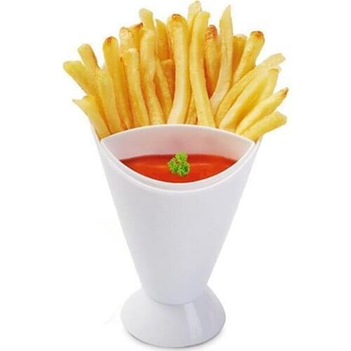 Homies Assorted Sauce Storage Dish Plates Tableware Creative Lazy Snack 2 Grid Plastic Bowl French Fry Chips Salad Cone Dipping
