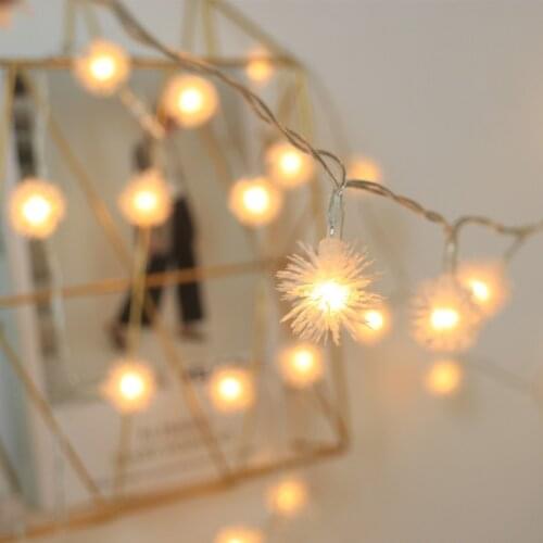 USB 3M Led Plush Ball Light String Wedding Decoration Fairy Lights Girl Heart Lantern String Live Background Light Home Party