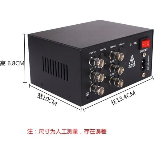 2 in 4 Out Video Splitter for Monitoring Common Analog Cameras 2 Channels 1 in 2 Out BNC Splitter