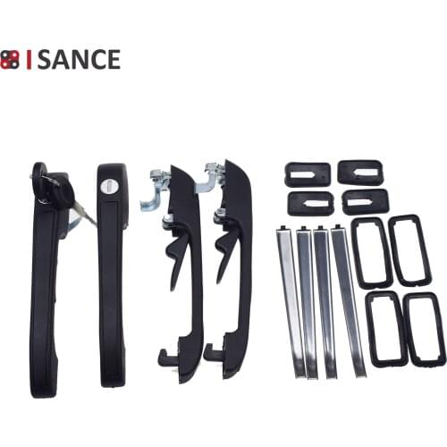 ISANCE Outside Door Handle 4Pcs RL RR FL FR 193839205 193839206 For VW Golf Jetta Quantum Rabbit Pickup Scirocco 1979-1992
