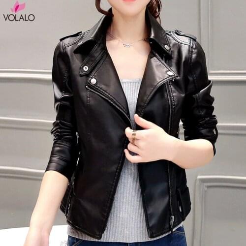 Women Motorcycle Leather Clothing Female Spring and Autumn Slim Women Leather Jacket Brief Short Casual Leather Coat S-2XL