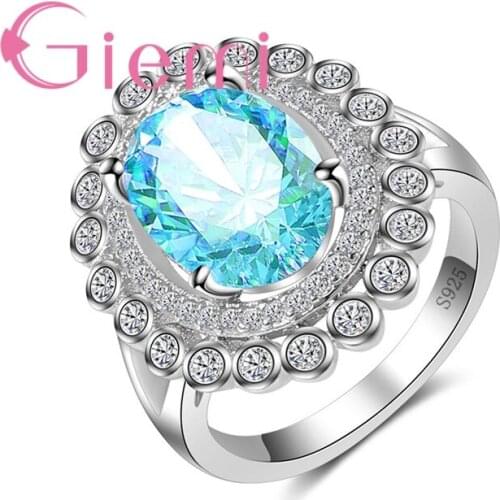 Women Noble Rings Mocri Inlay Full Clear CZ Crystal Big Finger Band for Wedding Anniversary 925 Sterling Silver Jewelry