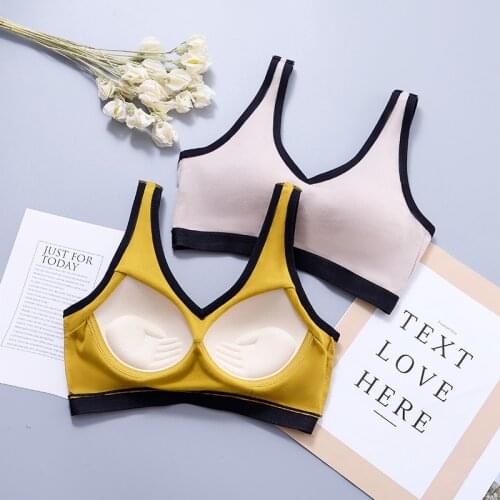 Cotton Latex Bras For Women Underwear Super Push Up One-Piece Lingerie U Type Wire Free Plus Size Intimates Female Bralette Hot