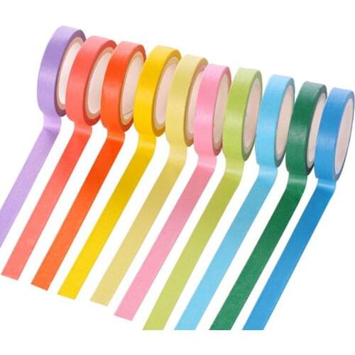 10Pcs/Lot Macarons Masking Washi Tape Set DIY Craft Decor Scrapbooking Tape for Diary Album Stationery School Supplies 10color